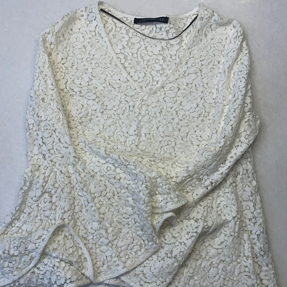 Zara Lace 70s Style Shirt - Picture 1 of 2